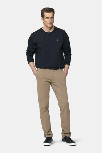Meyer MEYER ACTIVE-Chino im Winter Twill, Beige (schlamm), – Produktbild 2 von 4