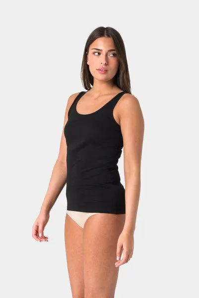 Elsie Elsie Unterhemden Damen 3er Set Tank Top - Tanktop mit Stretch, Schwarz, – Produktbild 3 von 4