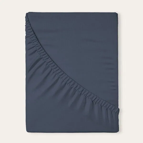 KUSHEL KUSHEL Bettlaken Spannbettlaken aus Bio Baumwolle, Midnight blue (blau), – Produktbild 1 von 3
