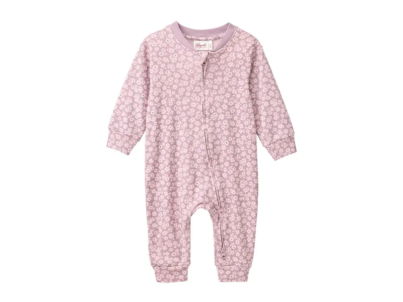 People Wear Organic People Wear Organic Langarm-Overall kleine Veilchen dunkelmalve Gr. 62/68, Rosa, – Produktbild 1 von 2