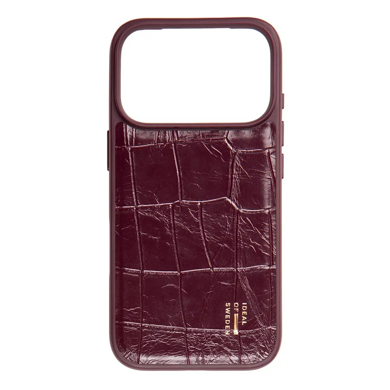 Ideal of Sweden iDeal of Sweden MagSafe-Hülle aus veganem Leder für das Apple iPhone 18 Pro / 17 Pro - Fine Wine Croco, Dunkelrot, – Produktbild 1 von 1