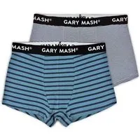Gary Mash GARY MASH 2er-Set Bio Herren Boxerpanties, Blaue streifen (blau), – Produktbild 2 von 5