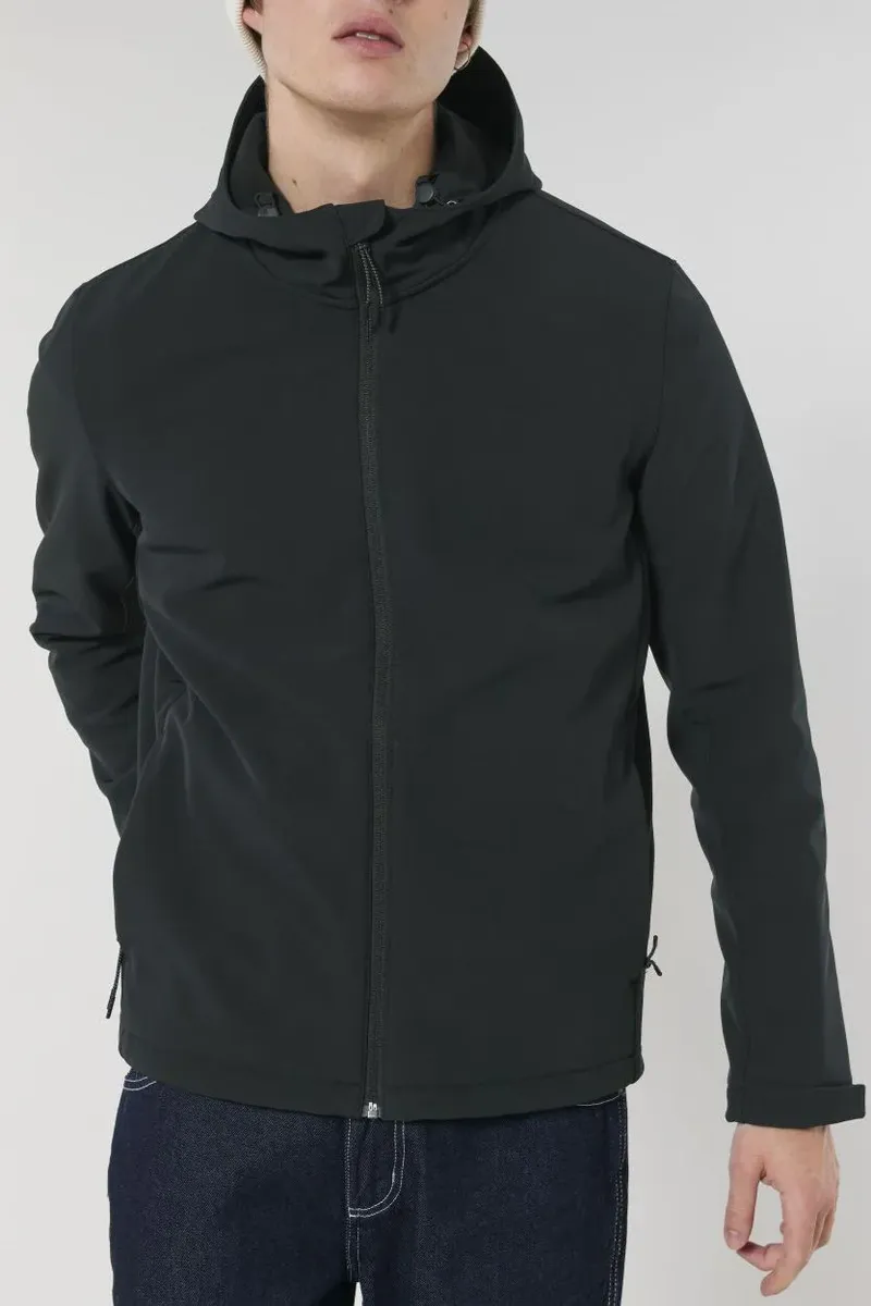 UNIPOLAR UNIPOLAR Herren vegan Jacke Softshell Entdecker, Schwarz, – Produktbild 2 von 2