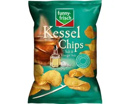 Funny-frisch Funny-frisch Knabberei, funny frisch Kessel Chips Salt und Vinegar glutenfrei vegan 120g – Produktbild 1 von 1