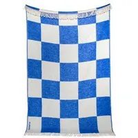 KLEKKS Wolldecke "KLEKKS" aus 100% Wolle (mulesingfrei), Klekks no. 2 (blau/weiß), – Produktbild 1 von 1