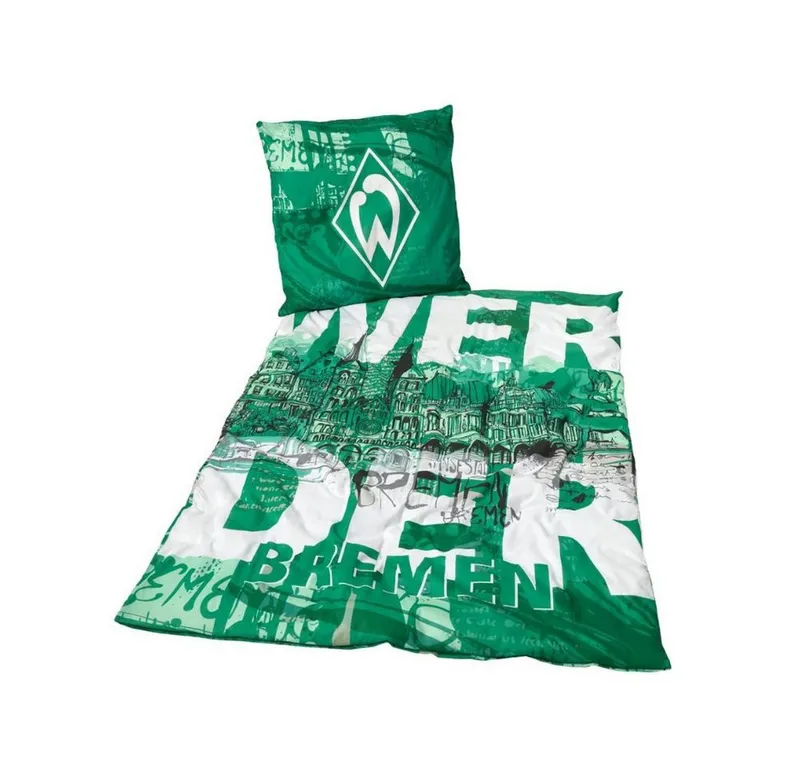 Werder Bremen Bettwäsche SV Werder Bremen GOTS Bettwäsche Bremen, Grün, – Produktbild 1 von 2