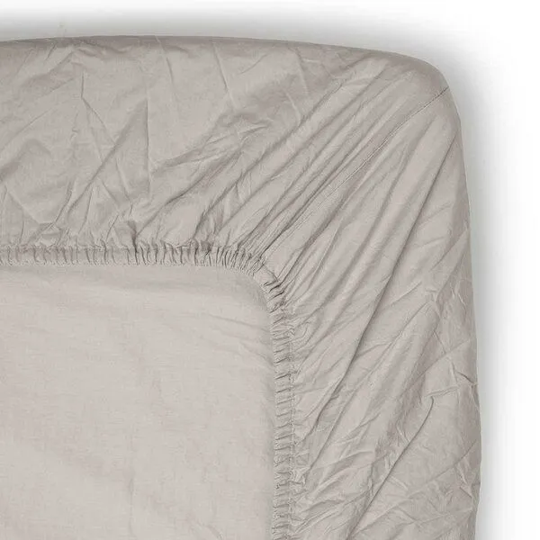 midnatt midnatt Baumwoll-Spannbettlaken | GOTS-zertifiziert | Stonewashed, Grau, – Produktbild 1 von 4