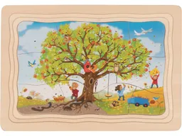 Goki goki Schichtenpuzzle aus Holz, 47-teilig, Mein Apfelbaum Maße 28,5 x 20 x 1,5 cm – Produktbild 1 von 1