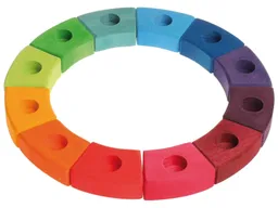 Grimms Grimms Regenbogen Geburtstagsring aus Lindenholz 12-teilig, bunt lasiert Durchmesser 23 cm – Produktbild 1 von 1