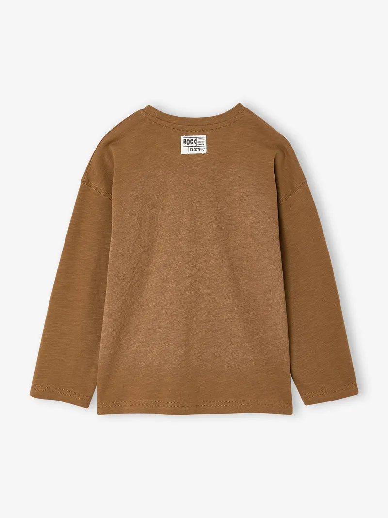 Vertbaudet Shirt mit Frontprint Jungen, Cappuccino, – Produktbild 2 von 4