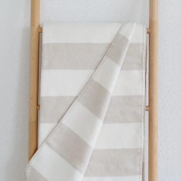 RIEMA Germany RIEMA Germany Wolldecke mit Streifen aus Bio-Baumwolle STINE, Beige, – Produktbild 2 von 4