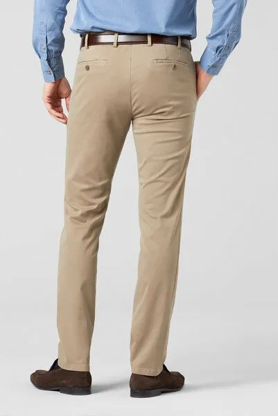 Meyer MEYER Pimacotton Super Stretch Satin Chino, Beige (beige), – Produktbild 3 von 4