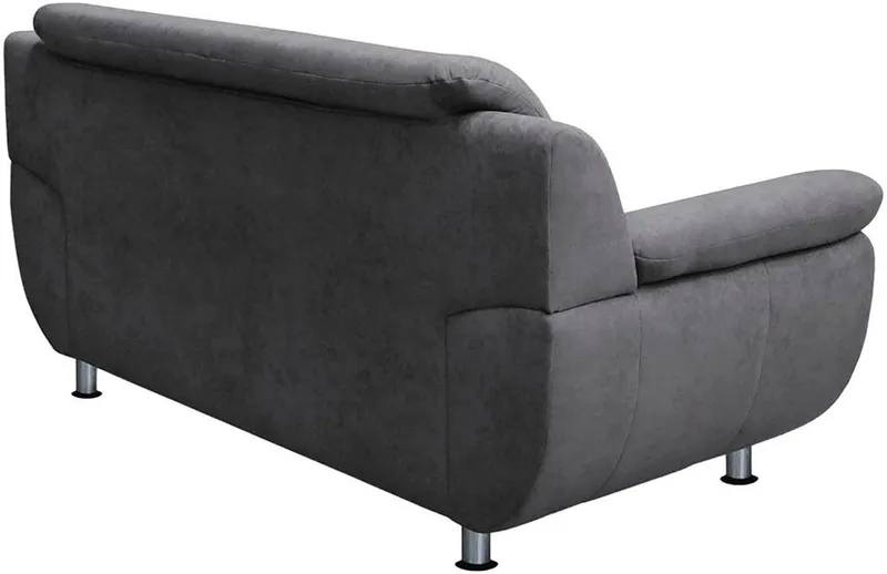 TRENDMANUFAKTUR 2-Sitzer Rondo 178 cm, 2-Sitzer, komfortabel, Federkern optional, Chromfüße, Couch wahlweise mit Federkern und in verschiedenen Bezügen bestellbar, Grau, – Produktbild 7 von 8