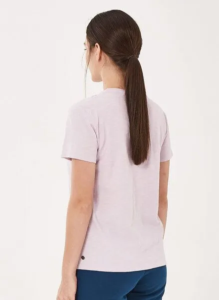 ORGANICATION ORGANICATION T-Shirt aus Bio-Baumwolle mit Stickerei, Lavender, – Produktbild 4 von 4