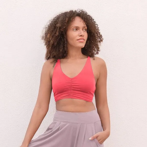 Jaya Jaya CAROLINA - Damen - Bra für Yoga aus Biobaumwolle, Hibiscus/rot, – Produktbild 1 von 4