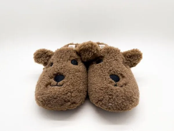 thies Veganer "thies ® Organic Bear Slipper" aus kuscheliger Biobaumwolle, Brown (braun), – Produktbild 3 von 4