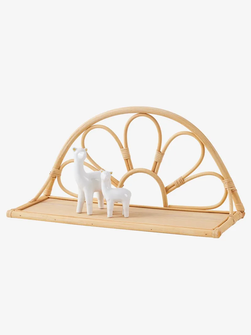 Vertbaudet Wandregal aus Rattan BOHO Kinderzimmer, Braun/blumenform, – Produktbild 3 von 4