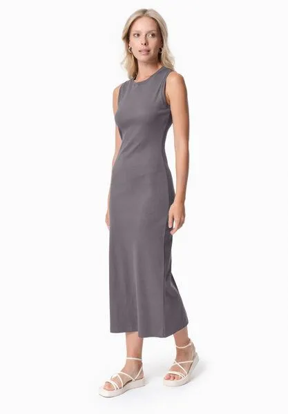 ORGANICATION ORGANICATION DURRU | Geripptes Kleid aus Bio-Baumwolle, Shadow, – Produktbild 2 von 4
