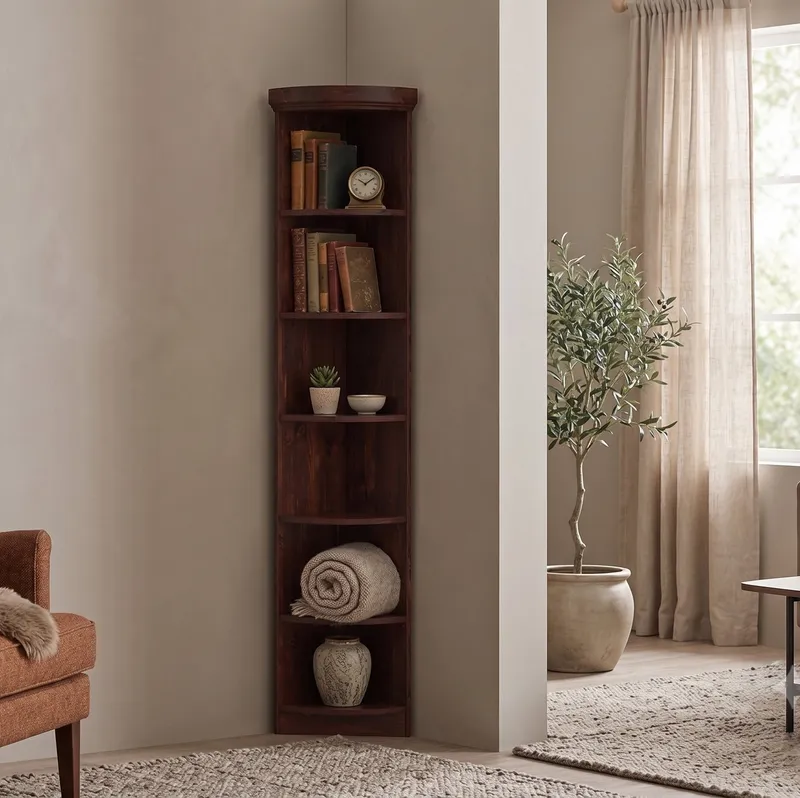 OTTO home Anbauregal Soeren Abschlussregal Höhen 97 bzw. 220 cm, aus massiver Kiefer, passend für Tiefe 29 cm, FSC®-zertifiziert, Braun, – Produktbild 1 von 8