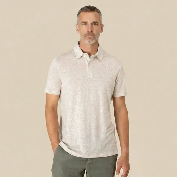 YTWOO YTWOO Leichtes Herren Leinen Poloshirt, Linen sand, – Produktbild 1 von 4