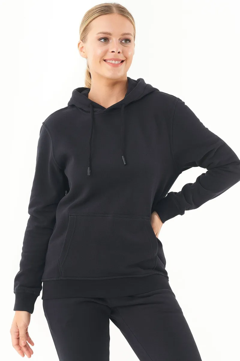 ORGANICATION ORGANICATION Damen vegan Soft-Touch-Hoodie Schwarz, Schwarz, – Produktbild 2 von 2