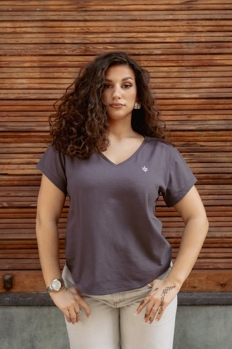 Lucid Collective Lucid Collective Damen vegan T-Shirt Harmony Anthrazit Grau, Dunkelgrau, – Produktbild 2 von 2