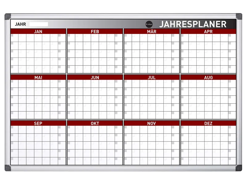 Bi-Office Earth Bi-Office Earth Whiteboard 'Earth', Plantafel Jahr mit Wochenansicht 90 x 60 cm – Produktbild 1 von 1