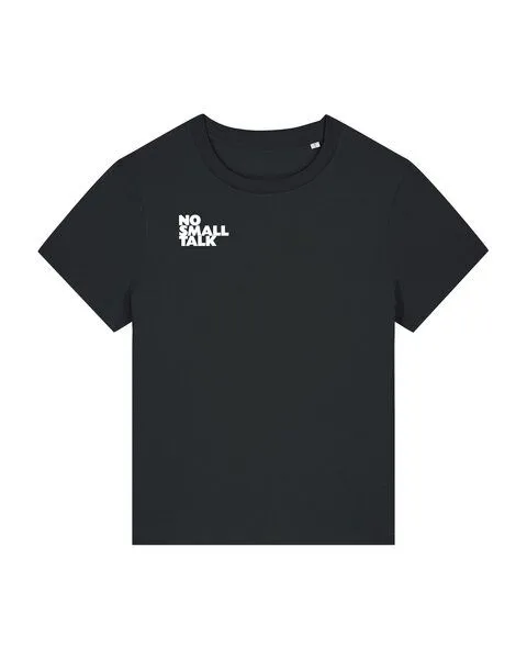 ilovemixtapes ilovemixtapes NO SMALL TALK Damen T-Shirt mit kleinem Brustprint und Rückendruck, Passionate red (rot), – Produktbild 2 von 2