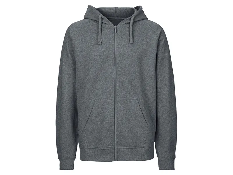 Neutral Neutral® Herren Unisex College Hoodie Zoodie Hoody Kapuzenjacke Sweatjacke, Dunkelgrau melange, – Produktbild 1 von 4
