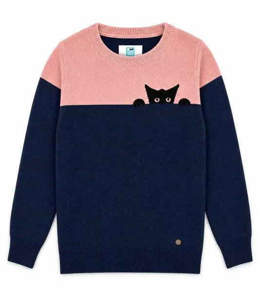 Gary Mash GARY MASH Strickpullover Anoka aus Biobaumwolle, Katze (blau), – Produktbild 4 von 4