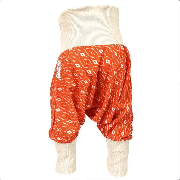 liebewicht liebewicht Bio Yogahose Sarouelhose Pumphose "Oranginchen", Orange gemustert/ beige, – Produktbild 2 von 4