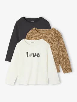Vertbaudet 3er-Pack Langarmshirts Mädchen mit Print BASIC – Produktbild 1 von 1