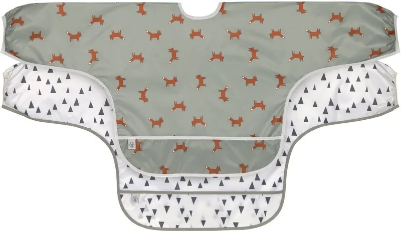 Lässig Lässig Lätzchen Little Forest, Fuchs, (Set, 2-St), langärmelig, mit integriertem Auffangschutz, PETA-approved vegan, Grün, – Produktbild 2 von 3