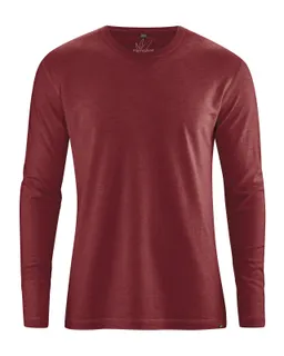 HempAge Hempage Herren vegan Langärmliges Basic-Shirt In Kastanienbraun – Produktbild 1 von 1