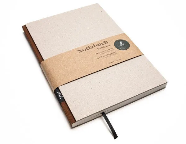 tyyp tyyp Notizbuch A5 – 100% Recyclingpapier – handmade in Germany – BerlinBook, Braun-kaffee, – Produktbild 1 von 4
