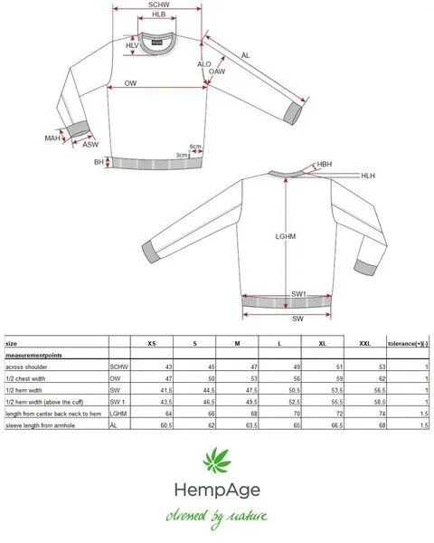 HempAge HempAge Unisex Sweatshirt Hanf/Biobaumwolle, Dark(grau), – Produktbild 3 von 3