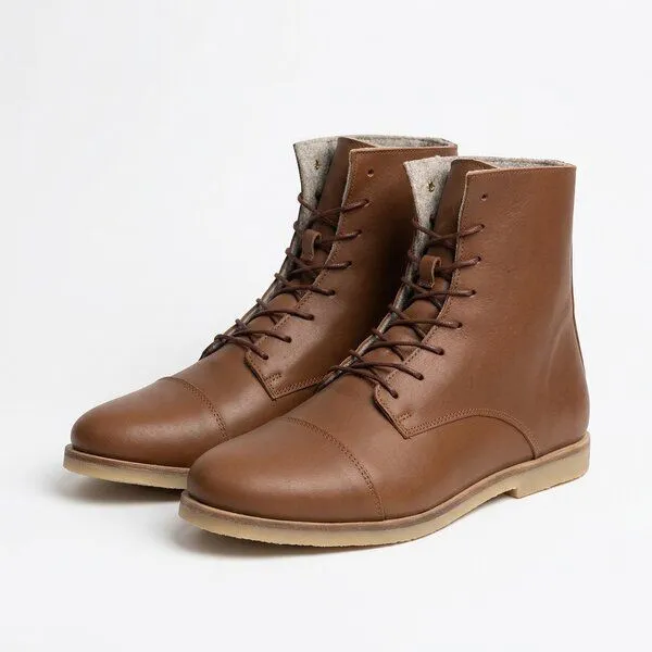 SORBAS SORBAS '89 Leder Schnürstiefel Boots, Braun, – Produktbild 4 von 5