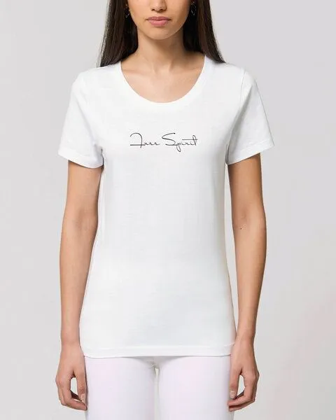 Human Family Human Family Bio Damen Rundhals T-Shirt "Amare - Free Spirit", Weiss, – Produktbild 3 von 4
