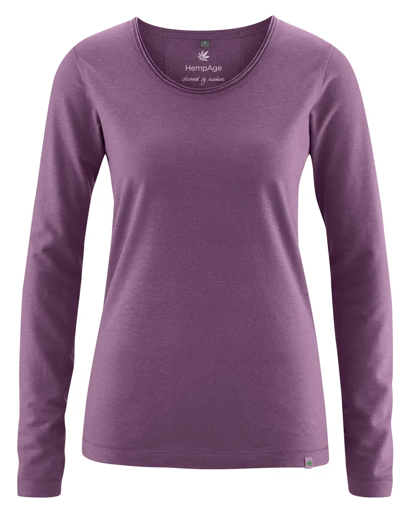 HempAge HempAge Damen vegan Langarm T-Shirt Amethyst, Violett, – Produktbild 1 von 2