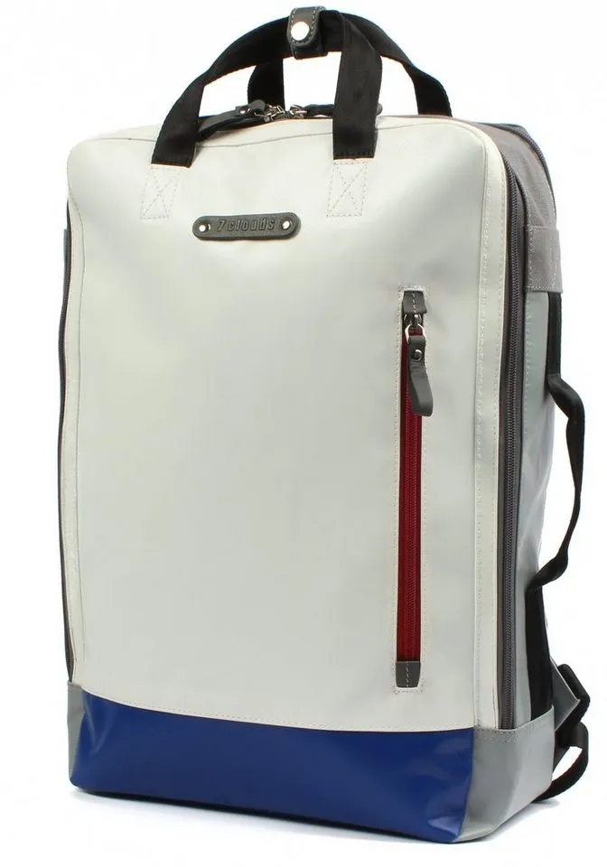 7clouds 7clouds Laptoprucksack Agal 7.2 M, mit recyceltem PET, Blau|rot|weiß, – Produktbild 2 von 5