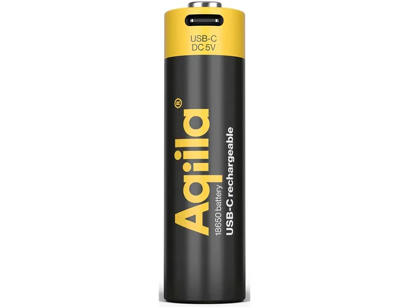 Aqiila Aqiila Akku-Batterie zum Wiederaufladen über USB-C, 18650, 3,7V, 2000 mAh – Produktbild 1 von 1