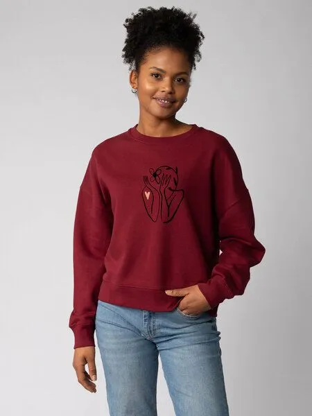 watapparel watapparel Sweatshirt Frauen Self Love, Burgundy, – Produktbild 2 von 2