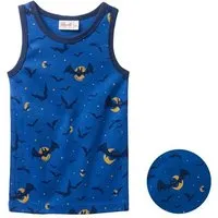 People Wear Organic People Wear Organic Unterhemd, blau bedruckt, "Fledermäuse", Bio-Baumwolle – Produktbild 1 von 1