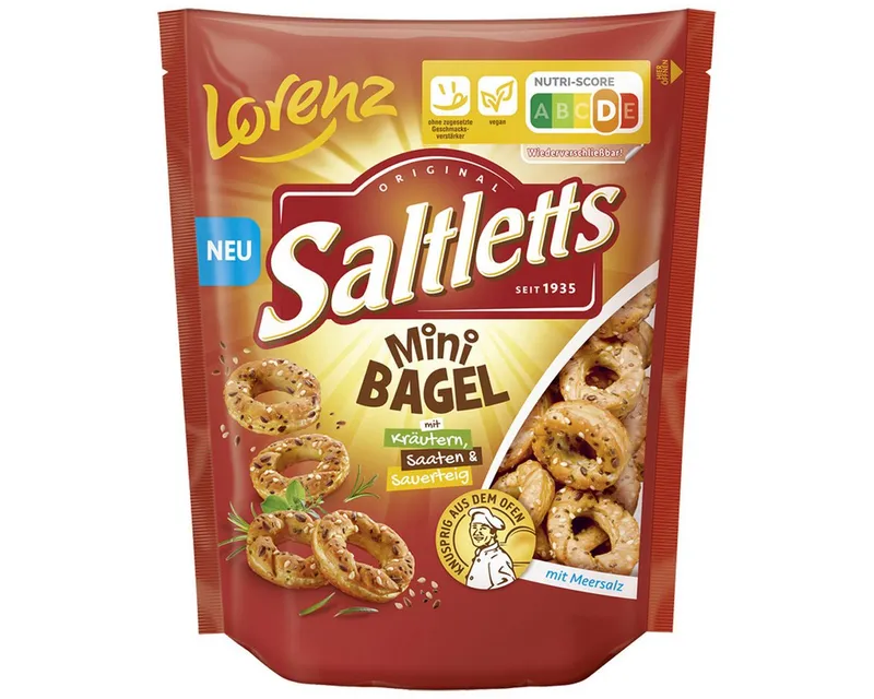 LORENZ LORENZ Knabberei, Lorenz Saltletts Mini Bagel mit feinen Saaten und Kraeutern 100g – Produktbild 1 von 1