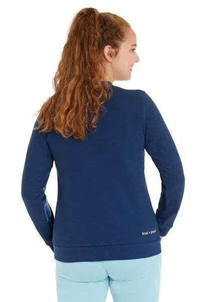 loud + proud loud + proud Damen Sweat Strukturmuster, GOTS-zertifiziert, Ultramarine(blau), – Produktbild 2 von 2