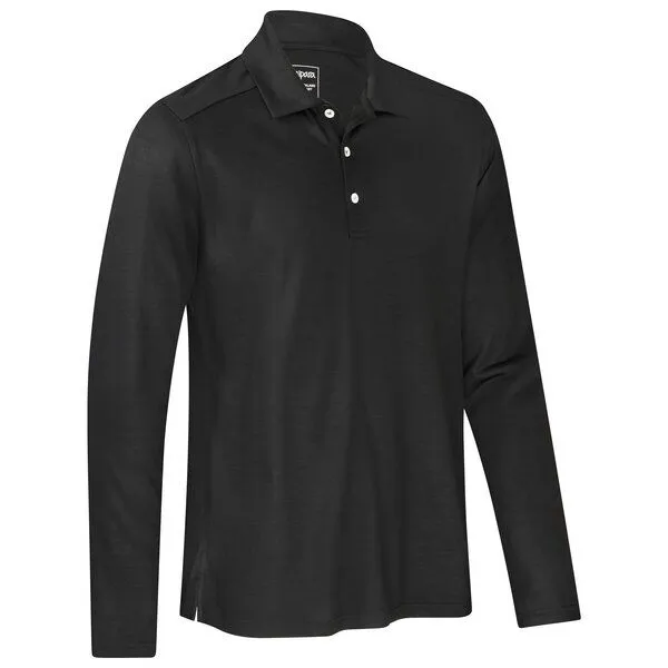 Kaipara - Merino Sportswear Kaipara - Merino Sportswear URBAN Merino Poloshirt Herren Langarm Regular 200, Black, – Produktbild 2 von 2