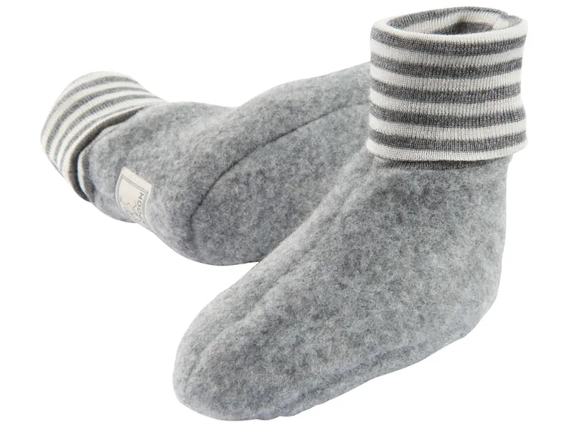 Pickapooh Pickapooh Babyschuhe Krabbelschuhe Bio-Schurwoll-Fleece grau Gr.3 (6-9 Monate), Grau, – Produktbild 1 von 1