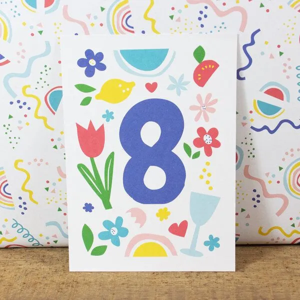 Bow & Hummingbird Bow & Hummingbird Postkarte Eight/Acht – Produktbild 1 von 3