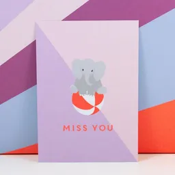 Bow & Hummingbird Bow & Hummingbird Postkarte Miss you – Produktbild 1 von 1