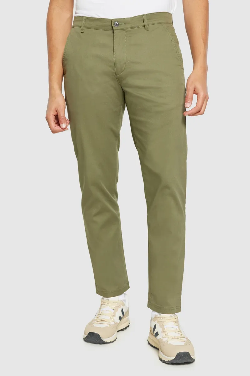KnowledgeCotton Apparel KnowledgeCotton Apparel Herren vegan Hose Canvas Chuck Regular Gebrannte Olive, Olivgrün, – Produktbild 2 von 2